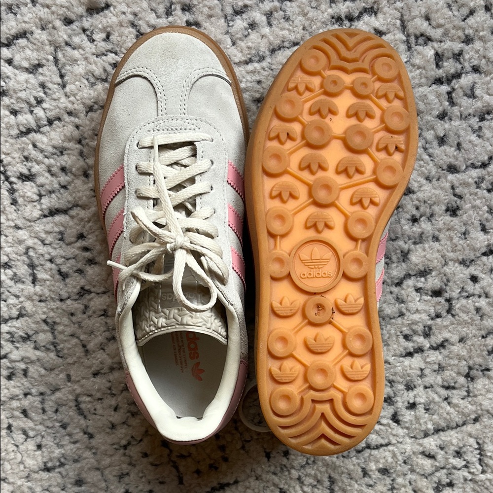 Adidas Cream and Pink Platform Sneakers - Picture 4 of 7